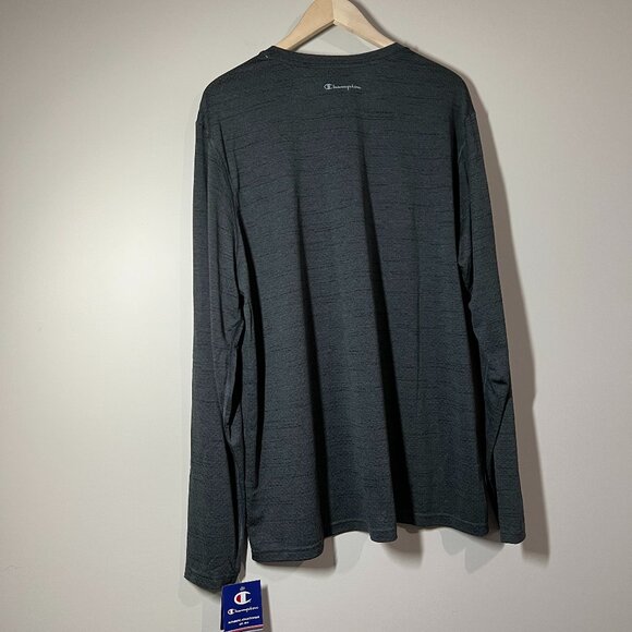 NWT Champion Men’s Performance Long Sleeve Shirt – Gray Logo Athletic Tee XL - Picture 2 of 8